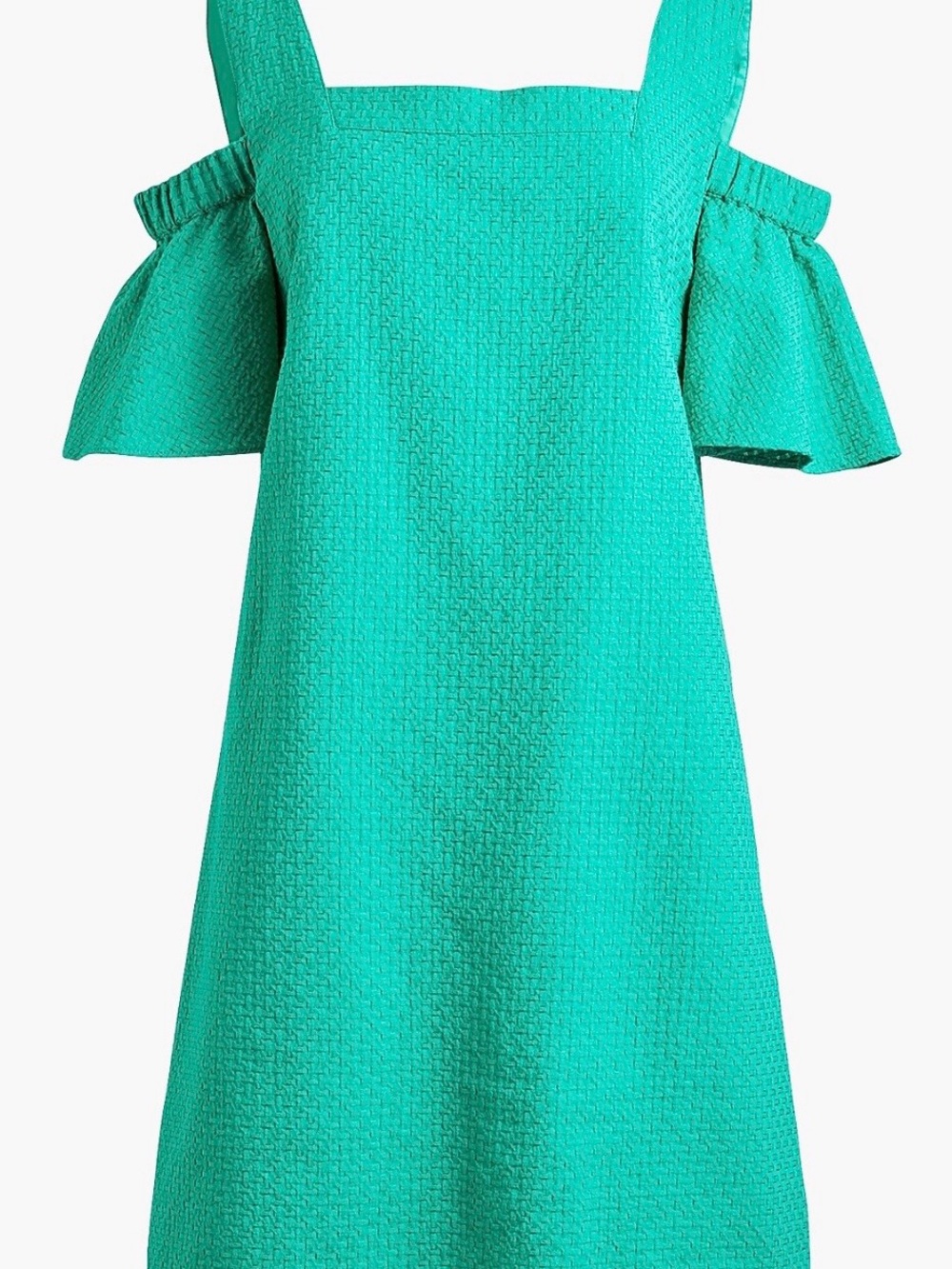 J. Crew Teal Cold-Shoulder A-Line Dress with Flared Sleeves